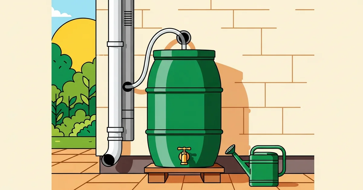 Illustratie bij de handleiding: Hoe sluit je een regenton aan op de regenpijp