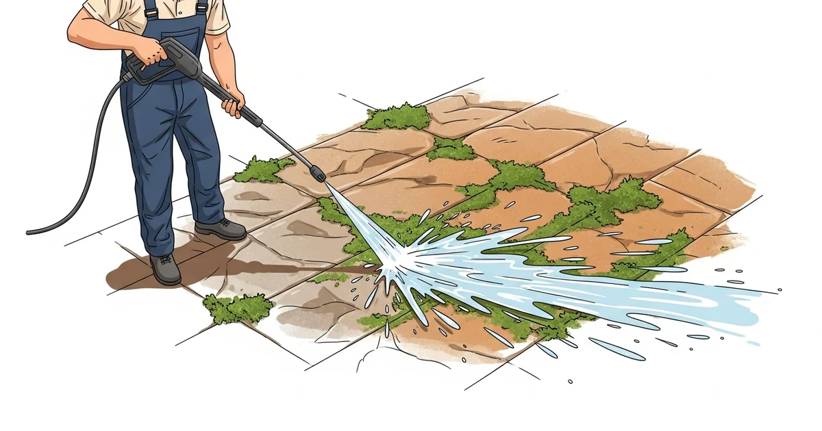 Hoe maak je terrastegels schoon? Met en zonder hogedrukreiniger