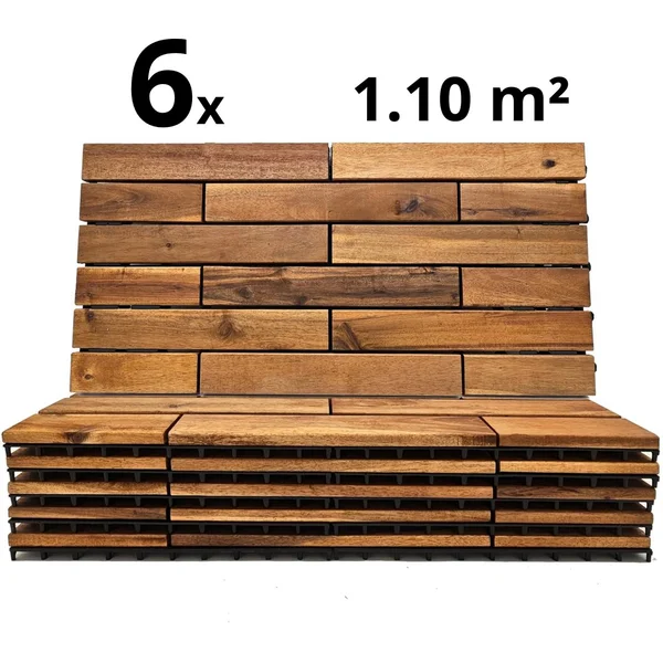 Interbuild Acaciahouten kliktegels (set van 10)