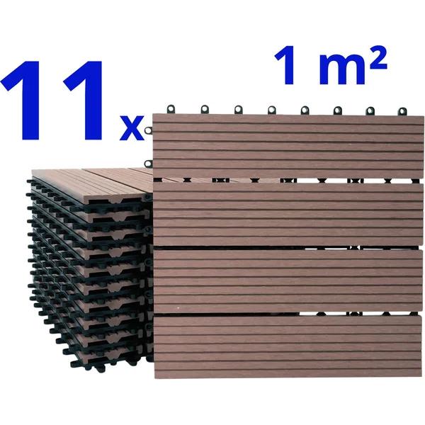 Prosper Plast WPC composiet kliktegels (set van 11)