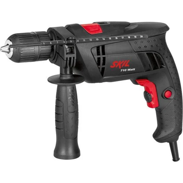 SKIL Klopboormachine 710W - Boormachine In Metselwerk - Klopboormachines - Snelspanboorkop 13mm - Met Diepteaanslag & Zijhandgreep - Inclusief 3 Steenboren - Skil 6290 AA